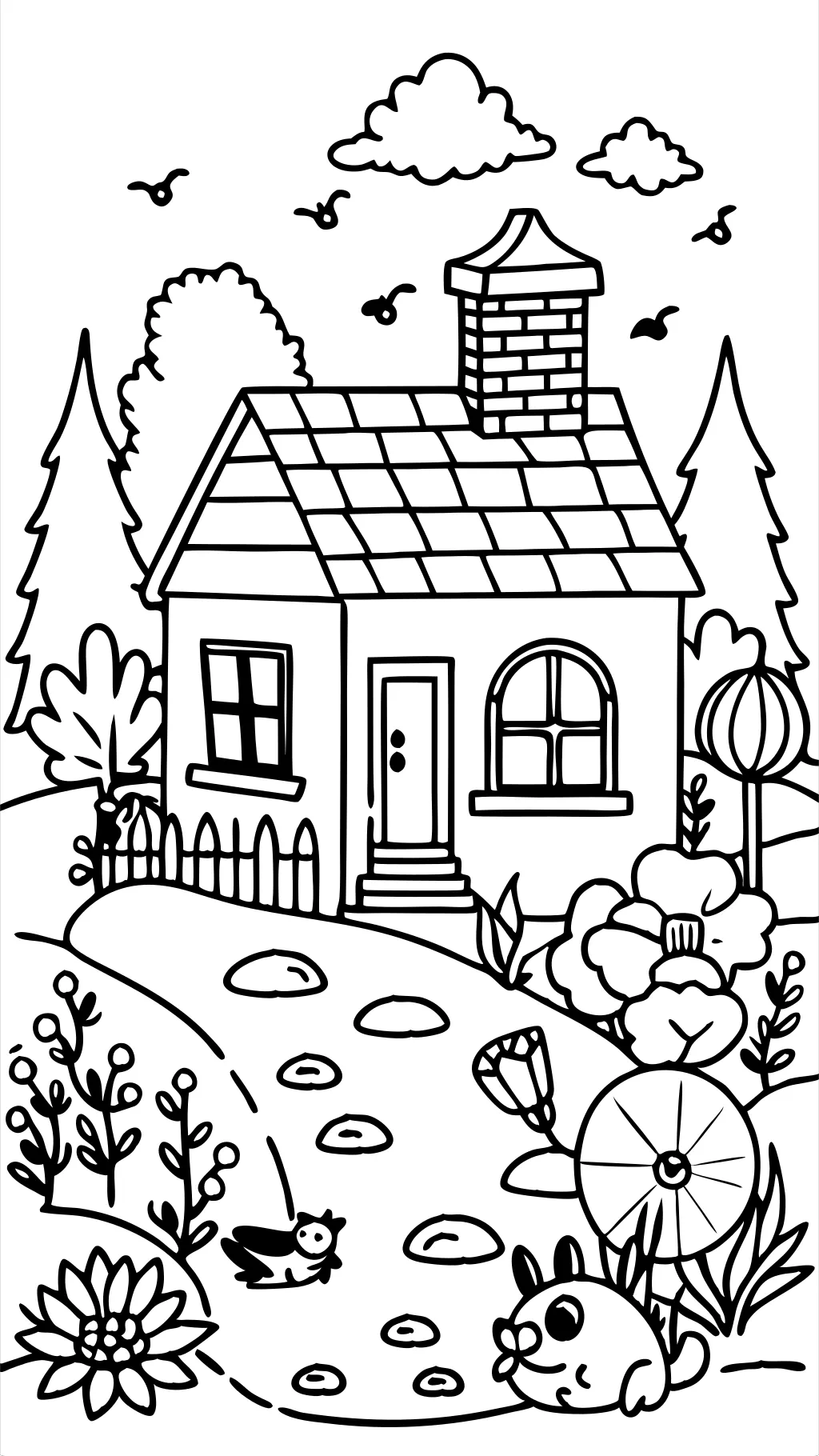 cottage core coloring page